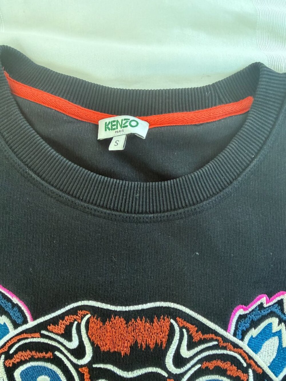 Kenzo Paris Tiger Embroidered Crewneck Sweatshirt Black Women's S - Picture 7 of 8